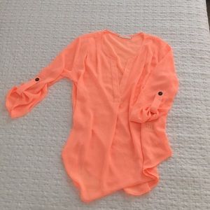 Nordstrom's lush blouse in coral